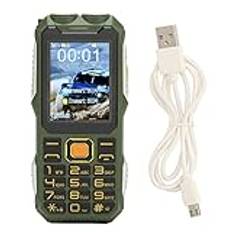Olåst Mobiltelefon för Seniorer, 2G Dual SIM Big Button Senior Mobiltelefon, Lättanvänd Enkel Mobiltelefon med 2,4" Skärm, SOS-knapp, Hög Volym & 16800mAh Batteri för äldre och Barn(Grön)