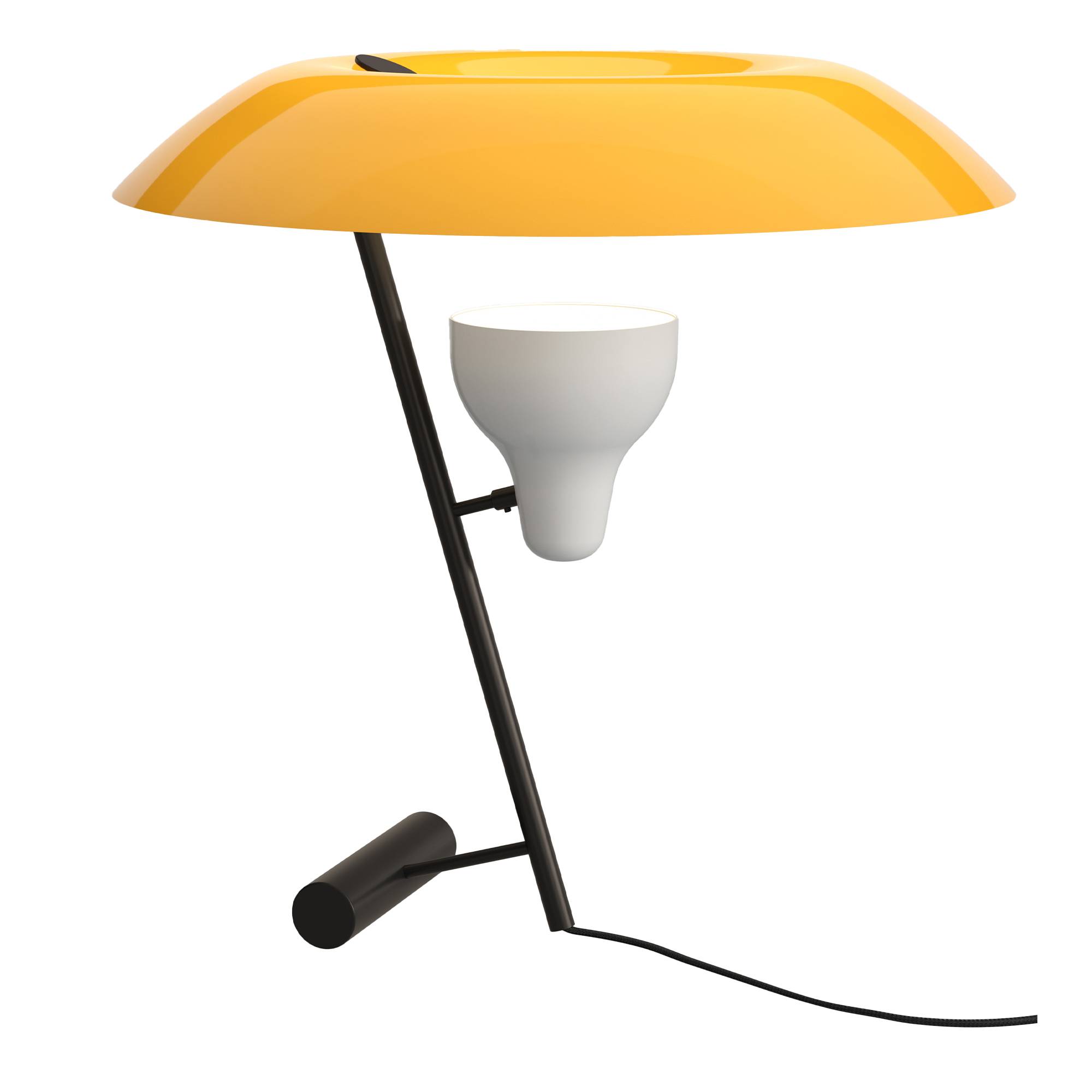Astep - Model 548 table Dark Burnished Brass Structure, Yellow Diffuser - Bordslampor - Gino Sarfatti - Gul - Metall
