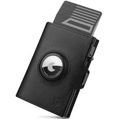 DODENSHA Airtag Wallet | Herren Geldbörse | Wallets for Men | RFID kartenetui | Smart Wallet | Slim Wallet mit Münzfach | Pop-up-Kartenetui aus Aluminium | 8-10 Karten | Schwarz