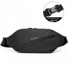 Mini Men&#39;s Chest Bag Casual Shoulder Bag Stylish Fanny Pack Sports Men&#39;s Waist Pack Mobile Phone Bag Fitness Multi-Functional Outdoor Running Equipmen - Black - one-size