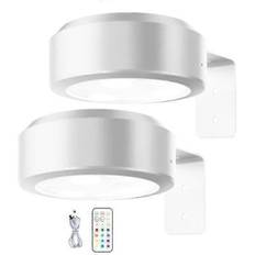 Vægmonteret Trådløs Billedlampe med Fjernbetjening, Dæmpbar, Batteridrevet, Justerbar 13-farvet RGB Malerilampe - Perfekt hvid white-XF23-