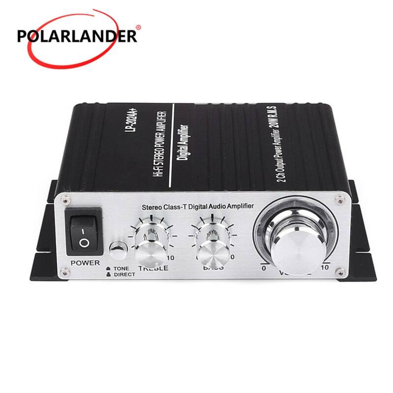 Mini hi-fi digital spelare auto stereo effektförstärkare för bil motorcykel fartyg 2 x 20w svart l-epy lp -2024a+