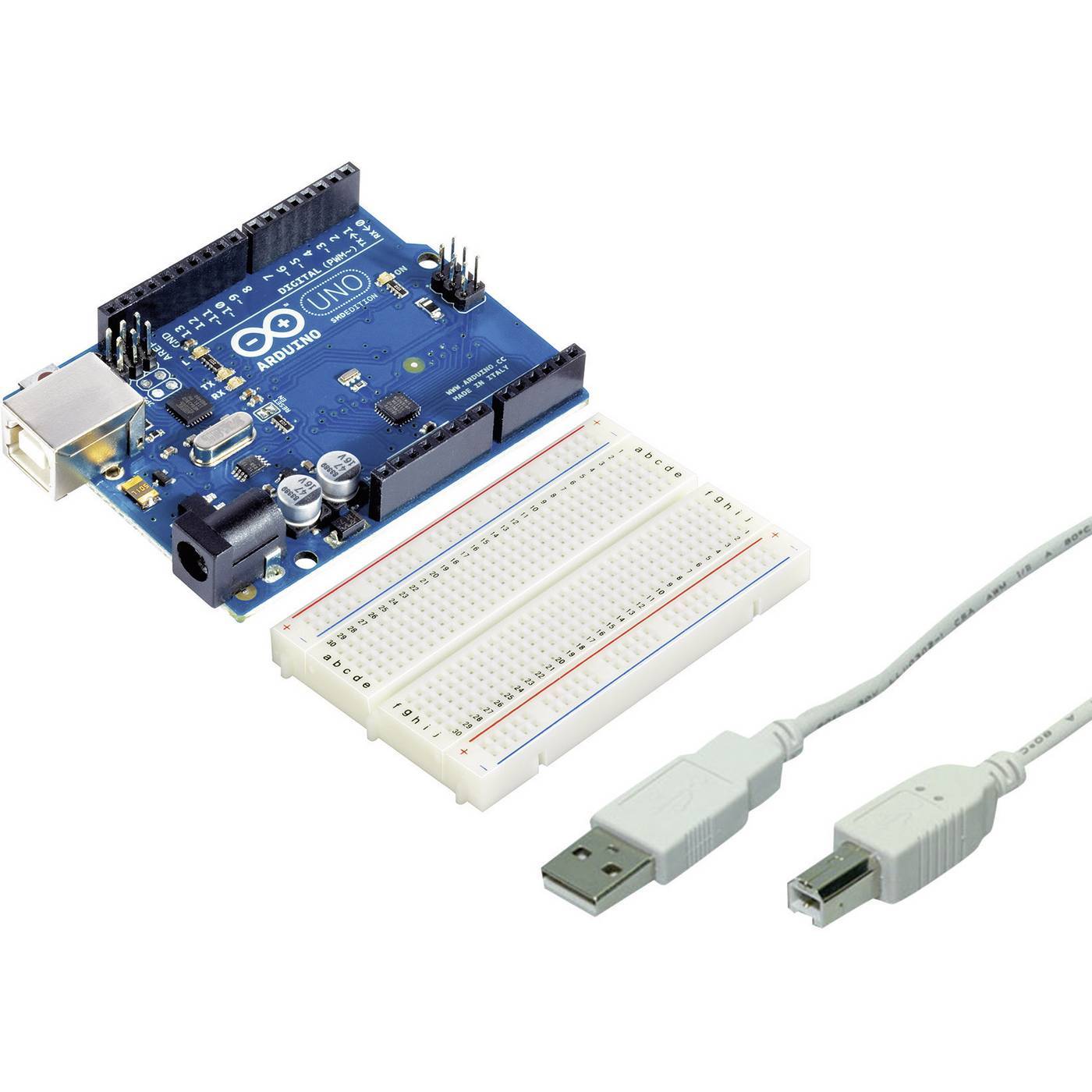 Arduino Kort Uno Rev3 SMD + Breadboard & Cable Core ATMega328