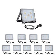 30 W strålkastare utomhus LED strålkastare strålkastare strålkastare utomhusvägglampa, 2400 lm, 12 V-24 V AC 6500 K kall vit, XGZ IP65 vattentät utomhu för gård, garage, hotell, parkeringsplats (varmvit, 10 stycken)