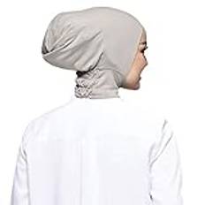 Hijab underkeps hijab underscarf hijab keps för kvinnor elastisk muslimsk stretchig turban heltäckande sjal keps full hals täckning grå