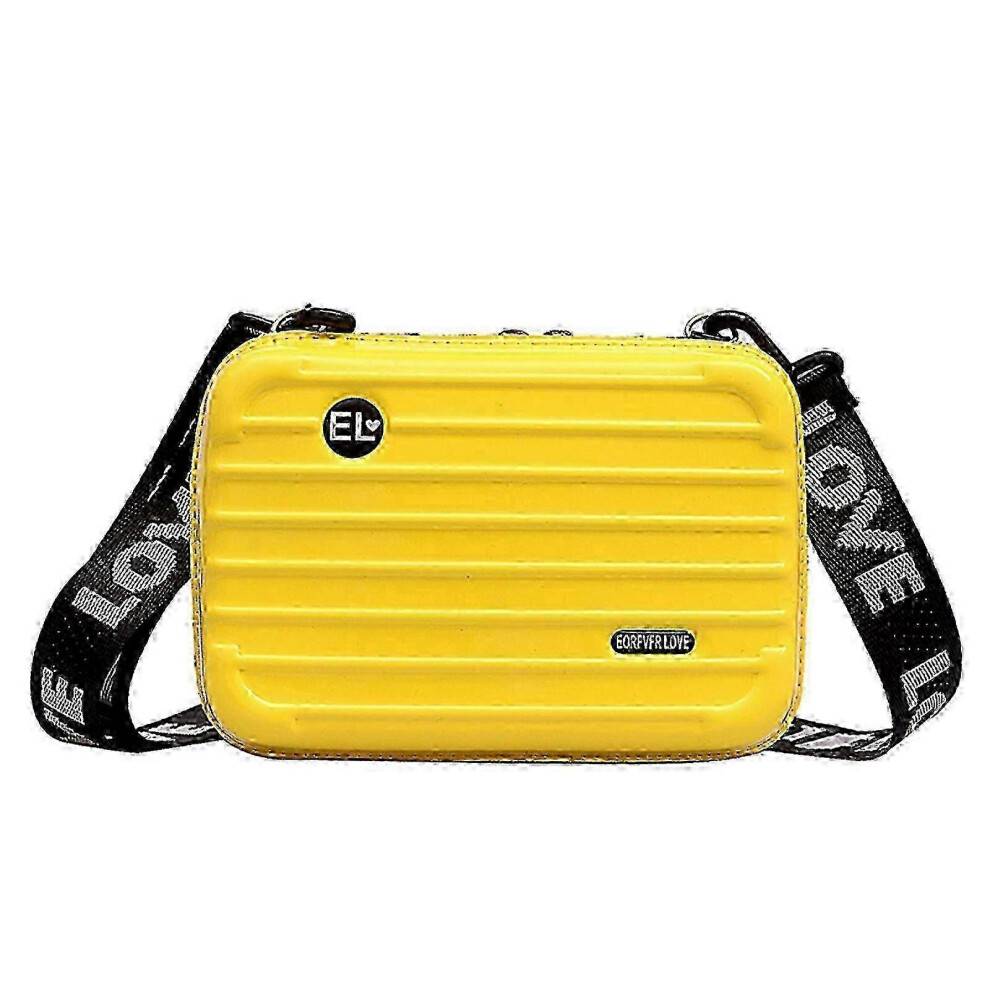 (Banana yellow) Bestseller NEW Hard Shell Cosmetic Bags For Women,mini Suitcase Shape Crossbody Bag Shoulder Bag,gift For Women