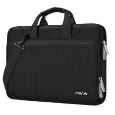 MOSISO 360 skydd bärbar dator, axelväska, kompatibel med MacBook Air/Pro, 13–13,3 tums bärbar dator, kompatibel med MacBook Pro 14 tum 2021 2022 M1 A2442, matchande färgfodral med vagnsbälte, svart