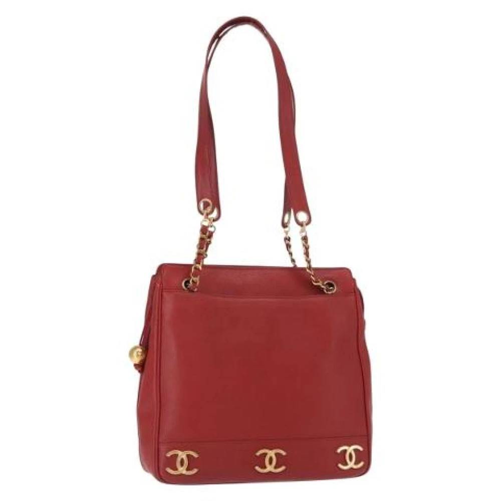 Chanel Vintage Pre-owned Vintage Skuldertaske - Vintage - Dame - Rød - ONE SIZE - Uld
