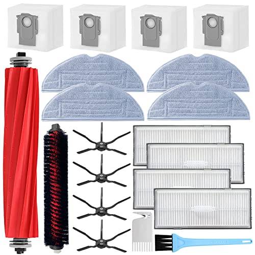 AiLomey Zubehör für Roborock S7 MaxV Ultra, Ersatzteile für Roborock S7 Pro Ultra, 1 Hauptbürste, 1 Selbstreinigende Bürste, 4 Wischtücher, 4 Filter, 4 Seitenbürsten, 4 Staubbeutel