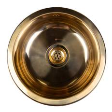 Secher Assens 365 diskbänk, Ø42,5 cm, polerad mässing