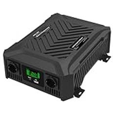 DATOUBOSS Inverter 12V/24V till 230V universal ren sinus 2300W/4000W dubbel spänningsomvandlare med intelligent detekteringssystem, Växelriktare med LCD, USB, Typec-C-gränssnitt och 2 EU-uttag