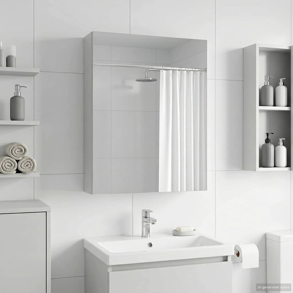 Badeværelsesspejlskab Hvid 50 x 14,5 x 70 cm Konstrueret træ