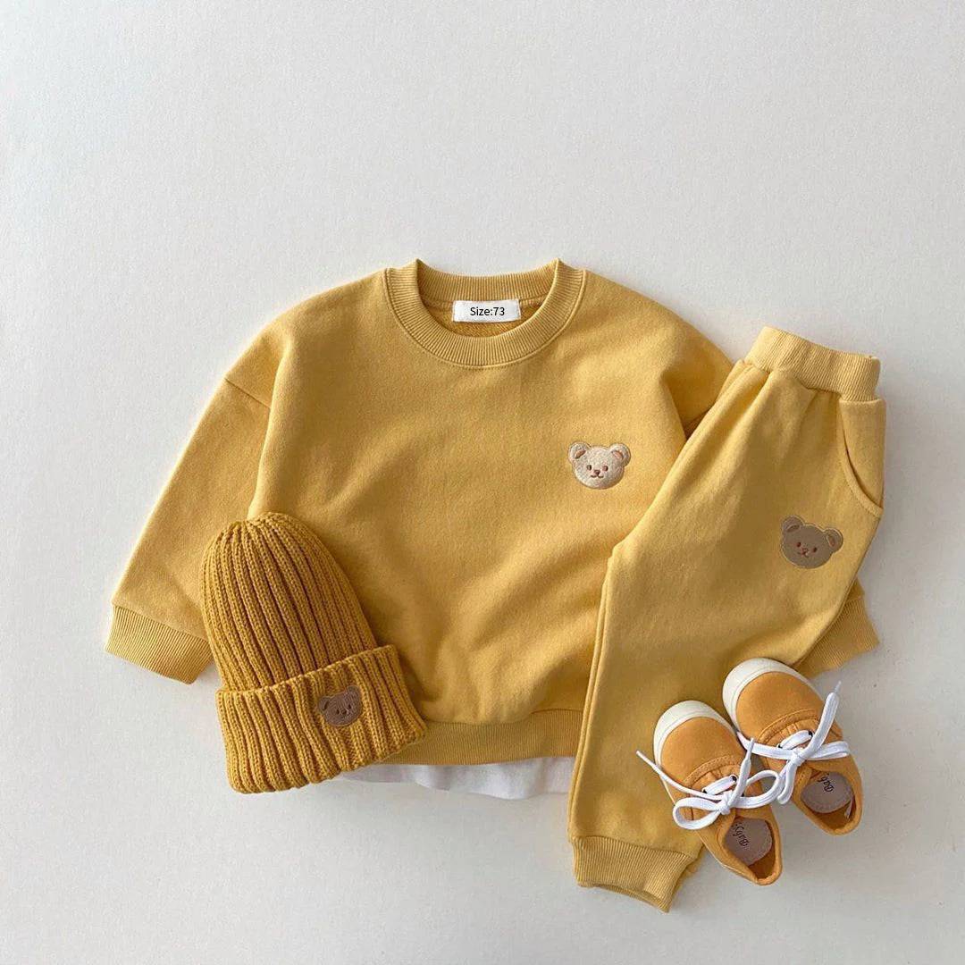 Mini Fashion™ - Träningsoverall med björnar för småbarn Gul / 68 (4-6 månader) / Ja Nej | Pedagogiska Träleksaker (size)