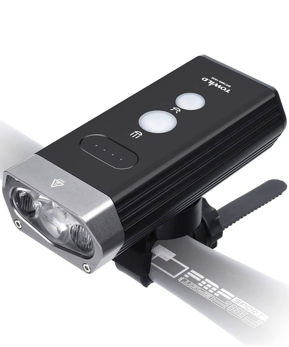 TOWILD Bicycle 2000 Road Bike 5200mAh Large Mode Cross Bike USB Bicycle IPX6 Long For Commuting to Disaster Night Riding Light, Lumens, Light,