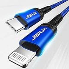 JSAUX USB C till Lightning-kabel 2M, [Apple MFi Certified] iPhone 14 snabbladdningssladd USB C iPhone-kabel för iPhone 14/14 Plus/14 Pro/14 Pro Max/13/13 Mini/13 Pro/13 Pro Max/12 Pro Max/11/SE-Blå