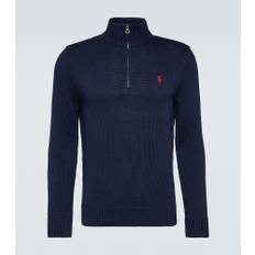 Polo Ralph Lauren Logo cotton half-zip sweater - blue - EU 54