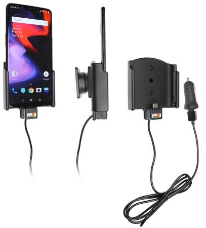 Brodit Aktiv holder med USB-kabel og cigaretadapter, OnePlus 6/6T/7