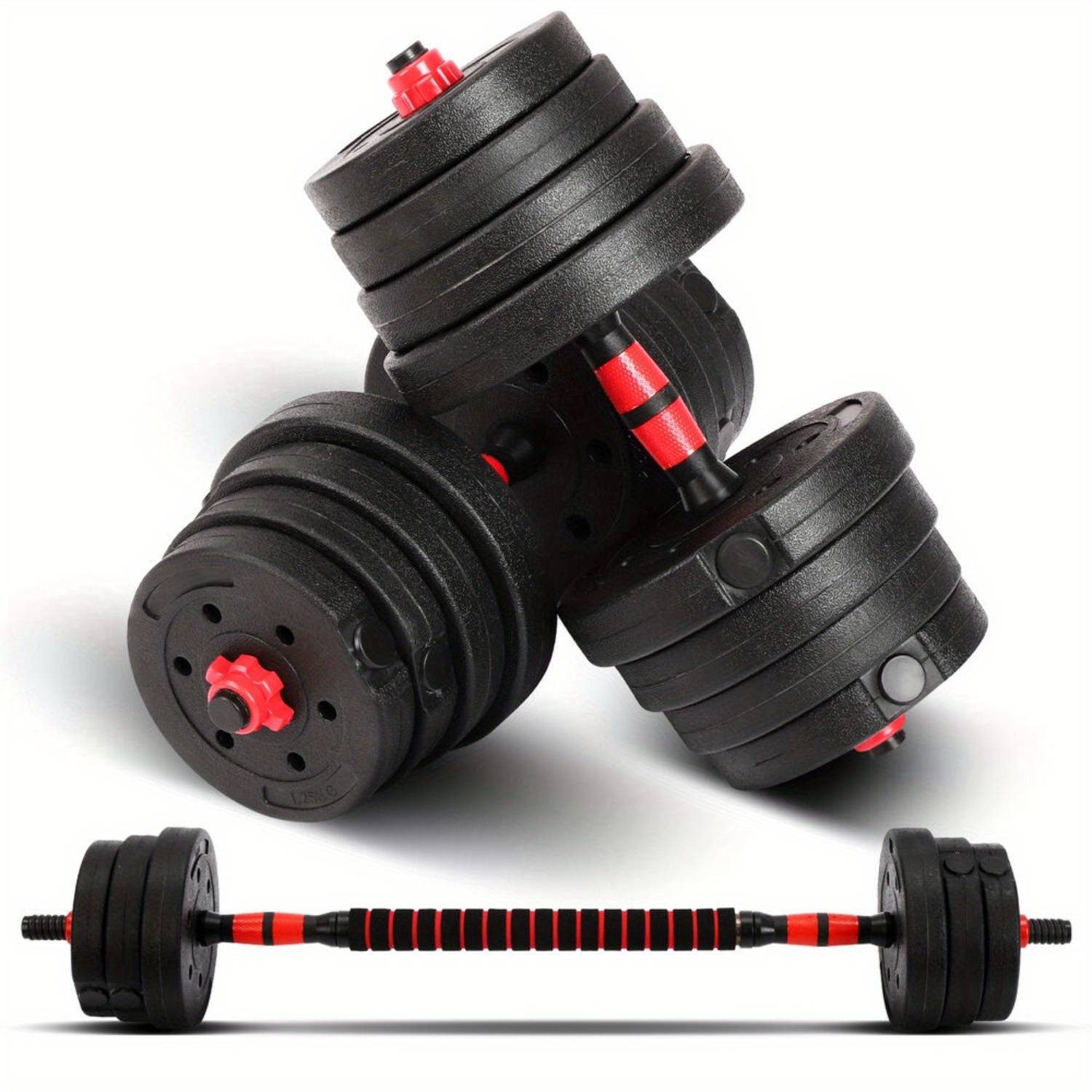 TEMU Dumbbell Set 30 Kg Short Dumbbells Long Barbell Set Dumbbell Weight Plates Strength Training