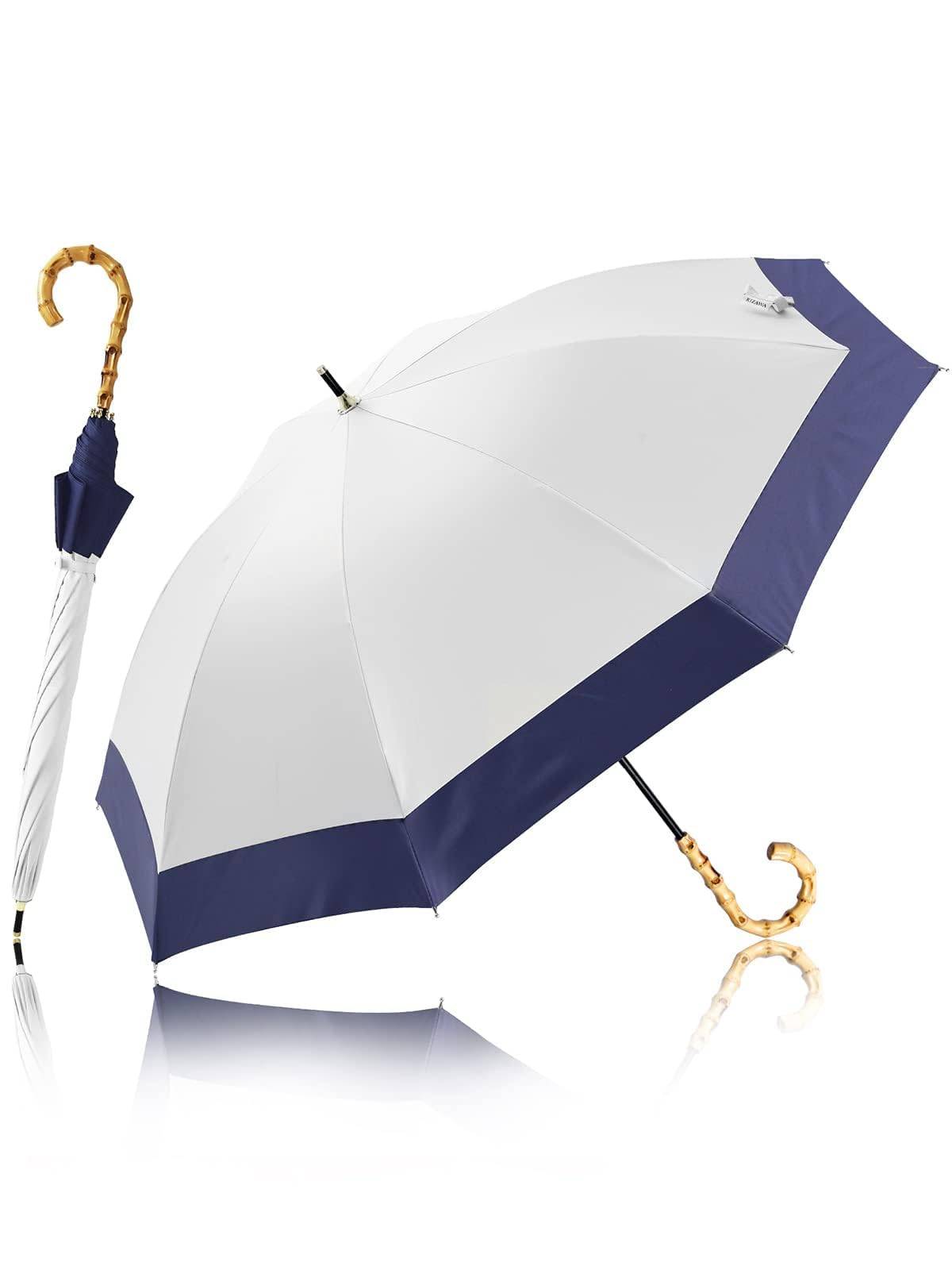 KIZAWA UV Light Long Full Light Rain Level 5 Water Suitable for Sun and Heat Bamboo and Rattan 50cm Ribs and Women's Parasol, Protection, 100%