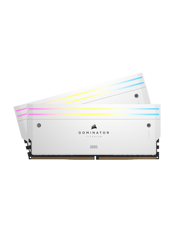 Corsair Dominator Titanium DDR5-6000 - 32GB - CL30 - Dual Channel (2 pcs) - Intel XMP - Hvid med RGB