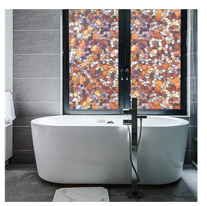 Fönsterfilm med höstinspirerat mosaikmönster - 30x500 cm