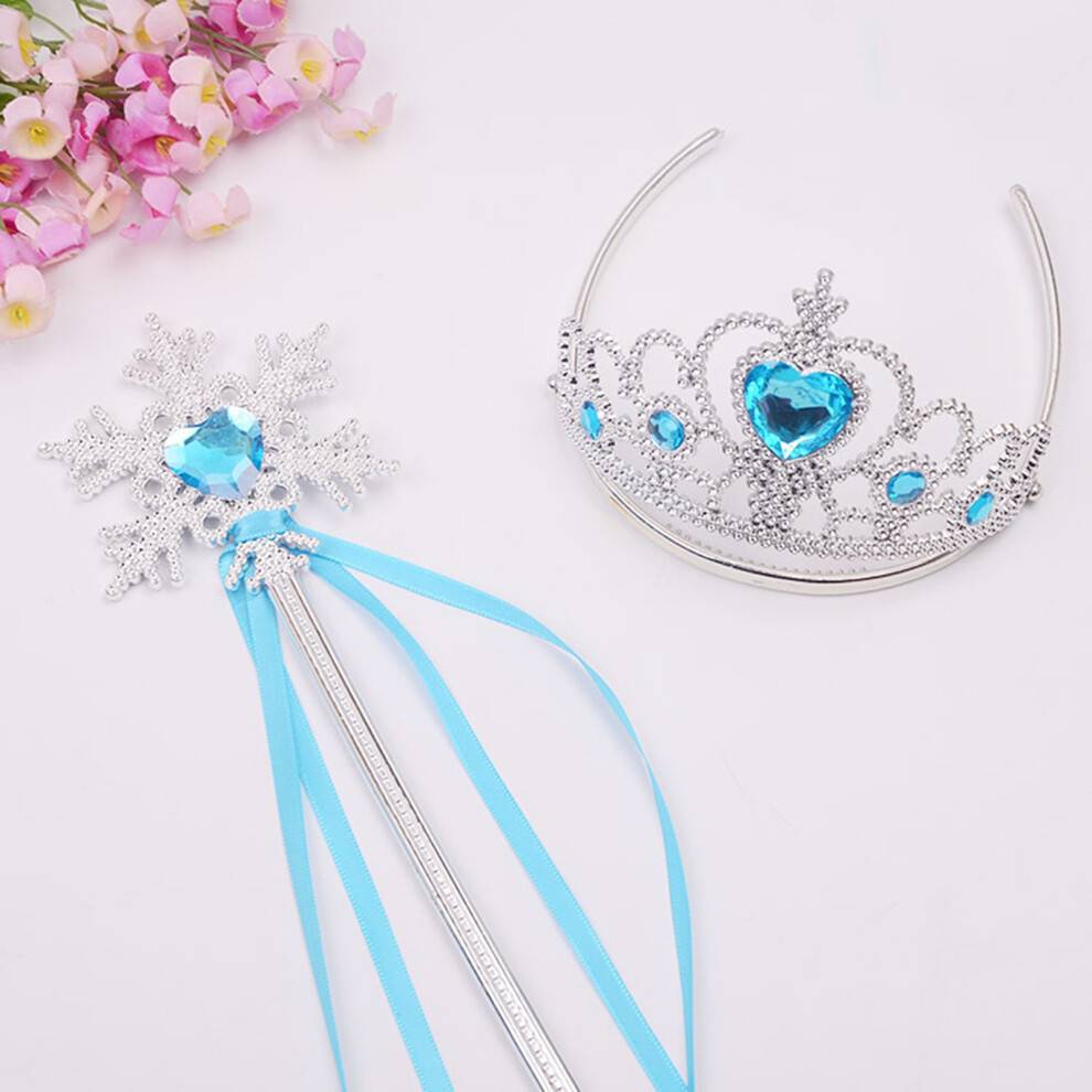 Lækkert tilbehør til særlige lejligheder, inklusive prinsessekrone, tiara og tryllestav. Holdbart PP-materiale, ideelt til fødselsdag, karneval