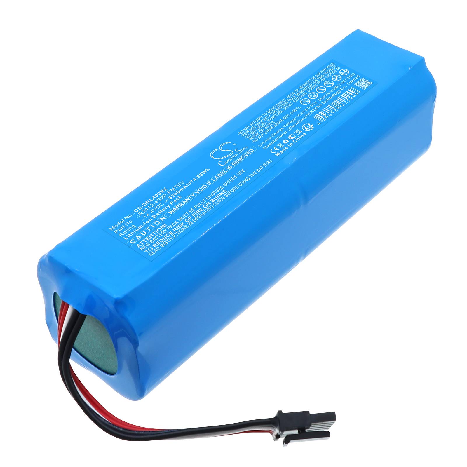 Batteri for Mova P50 Pro Ultra, P50 Ultra; Dreame Aqua 10 Ultr R2412-4S2P-FMTEV 14.4 V 5200 mAh Li-ion