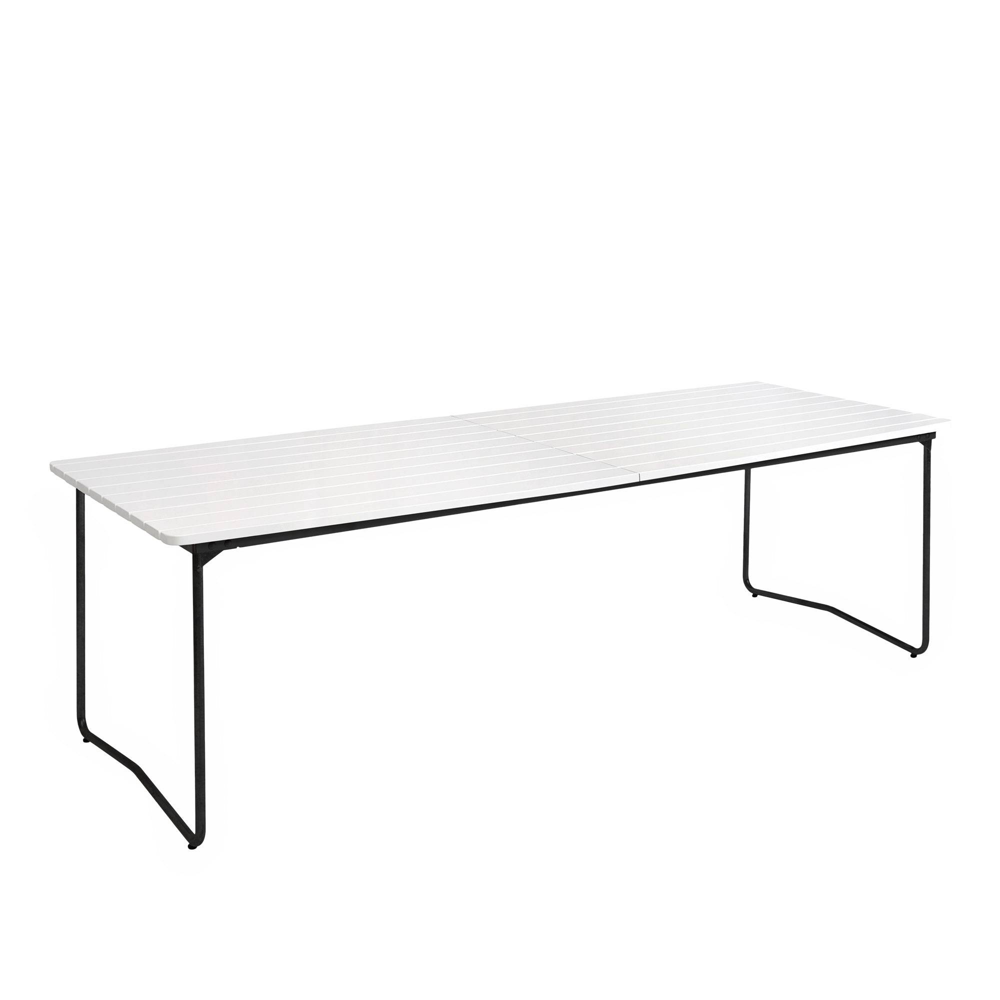 Grythyttan Stålmöbler - Bord B31 230 cm Svart stativ Vitlackerad ek - Matbord utomhus