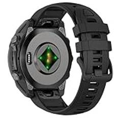 AISPORTS Kompatibel med Garmin Fenix 8 43 mm/7S/7S Pro/6S/6S Pro/5S/5S Plus rem silikon, 20 mm snabbpassande klockarmband sportarmband metallspänne armband ersättningsrem för Garmin Instinct 2S