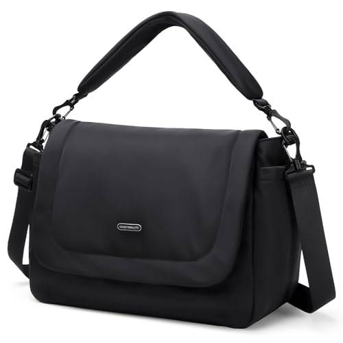 GOLF QUALITY 22L Puffer blöjväska, Stor kapacitet Baby blöjväska Resväskor Crossbody Sjukhusväska för mamma, Svart