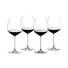 RIEDEL Veritas Old World Pinot Noir vinglas, 4-pack, klar kristall, premium maskintillverkad