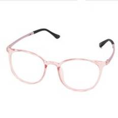 Cyxus retro anti-blått ljus glasögon för avlastning av ögonen superflexibel ul ram genomskinlig lins unisex datorglasögon 8061 - transparent rosa