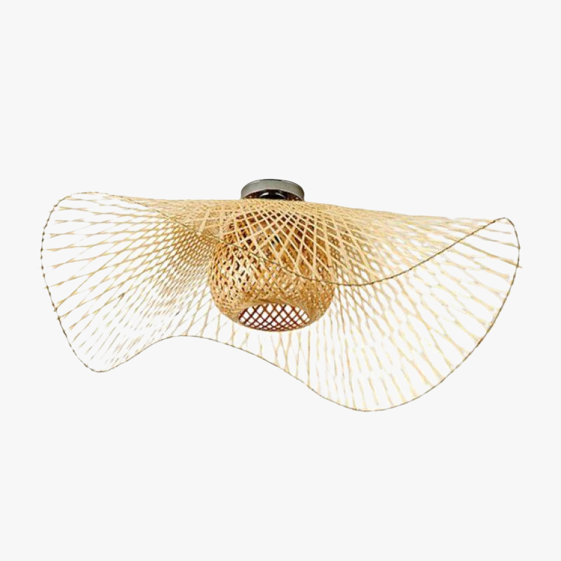 MutoCraft - Elegant Rotan Taklampa med Japanska Influenser - 65x21cm