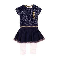 Dirkje Pige 2-pice Babysuit Dress Navy/White 56