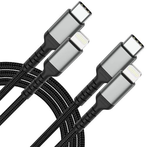 ULIFTUS 1 m USB C till Lightning-kabel [2-pack flätad 1 m typ C Lightning laddningskabel PD Power Delivery snabbladdningskabel kompatibel med Apple iPhone14 13 12 11 Pro Max Xs Xr X 8 7 6 Plus SE