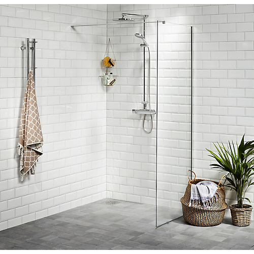 Alterna Vetro brusevæg 60 CM 6 mm Klart Hærdet Glas, EasyClean
