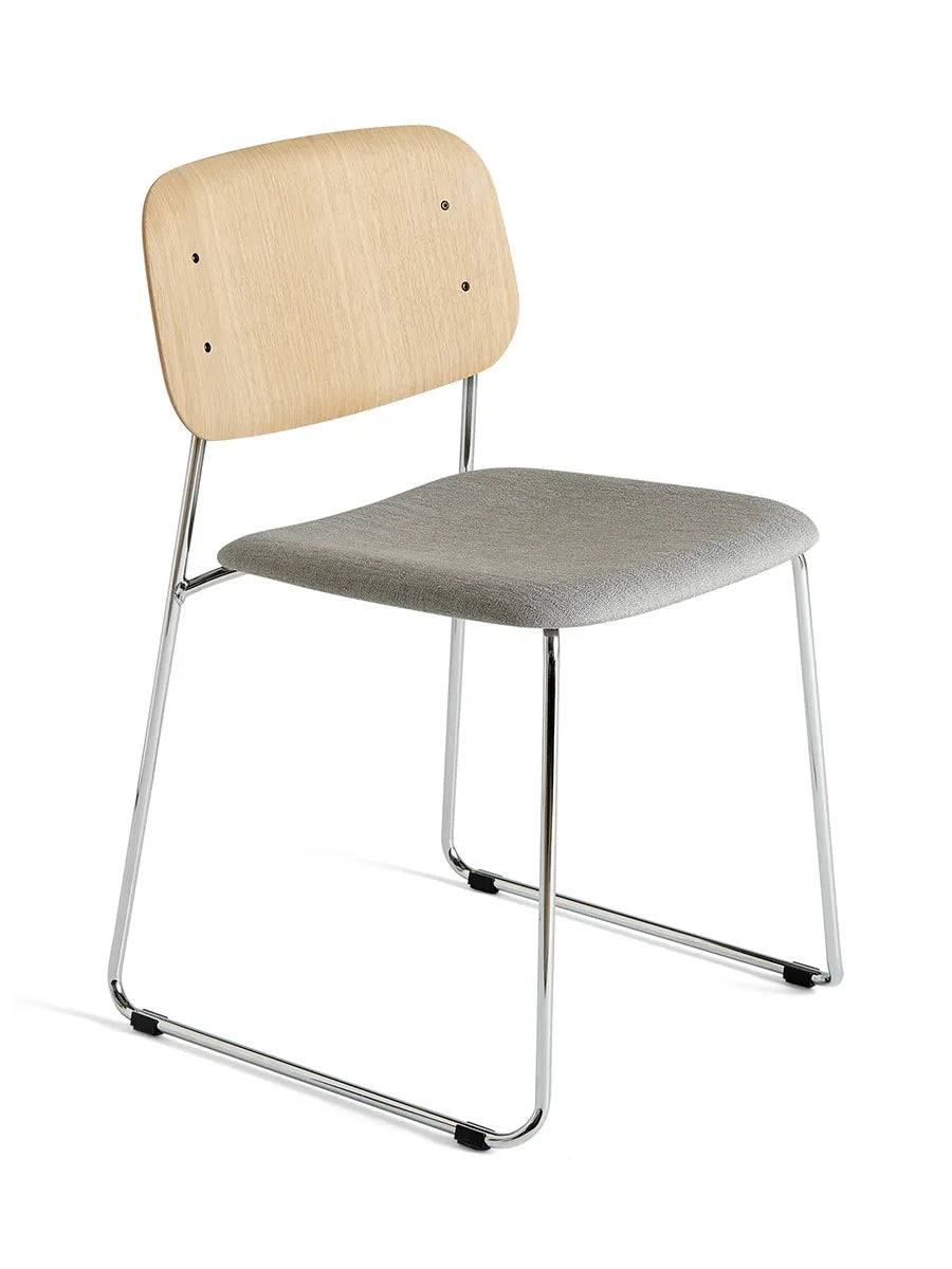 Soft Edge 50 Sled, polstret stol fra Hay Egefinér - krom stel - ruskin 11 - Jacobsen Plus