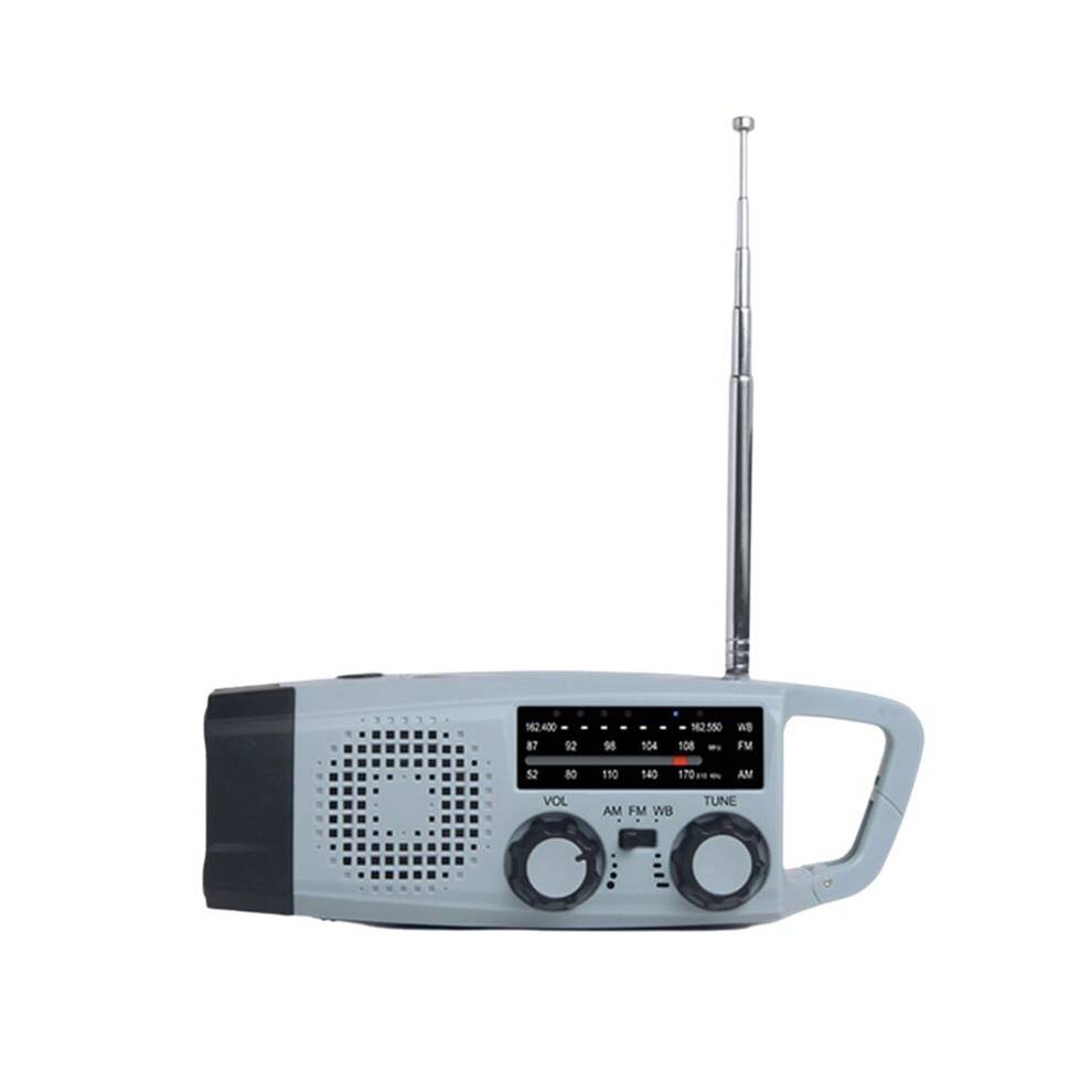 Multi-Function Solar Emergency Radio with AM/FM/WB Bands Large Flashlight Hand-Crank Generator Portable Phone Charger