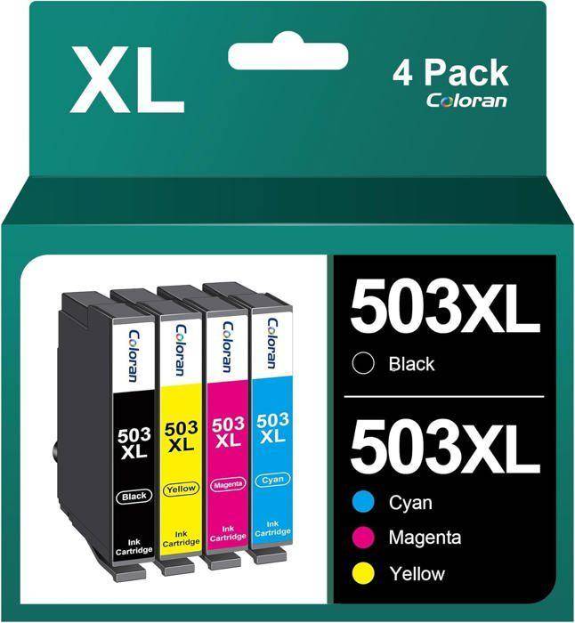 Bläckpatroner 503XL - CHOUMICHA - Kompatibel med Epson - 4-pack - 550 sidor svart - 470 sidor färg