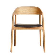 Andersen Furniture AC2 Matstol Sits Stoppning Eg Klar Mat Lak & Sydney Læder Sort