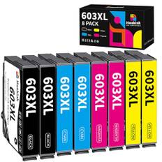 Hookink 8-Pack 603XL Druckerpatronen Kompatibel mit Epson 603XL für Expression Home XP-2100 XP-2150 XP-3100 XP-3105 XP-3150 XP-4100 XP-4105 Workforce WF-2810 WF-2830 WF-2835 WF-2840 WF-2850