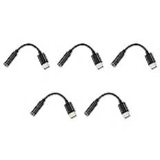Iyalezirk 5X USB C A 3,5 mm adapter för hörlurar/hörlurar, typ C 3.1 3,5 mm adapter för stereo-hona-hörlurar för Moto Z, LeEco Le S3/2 Pro