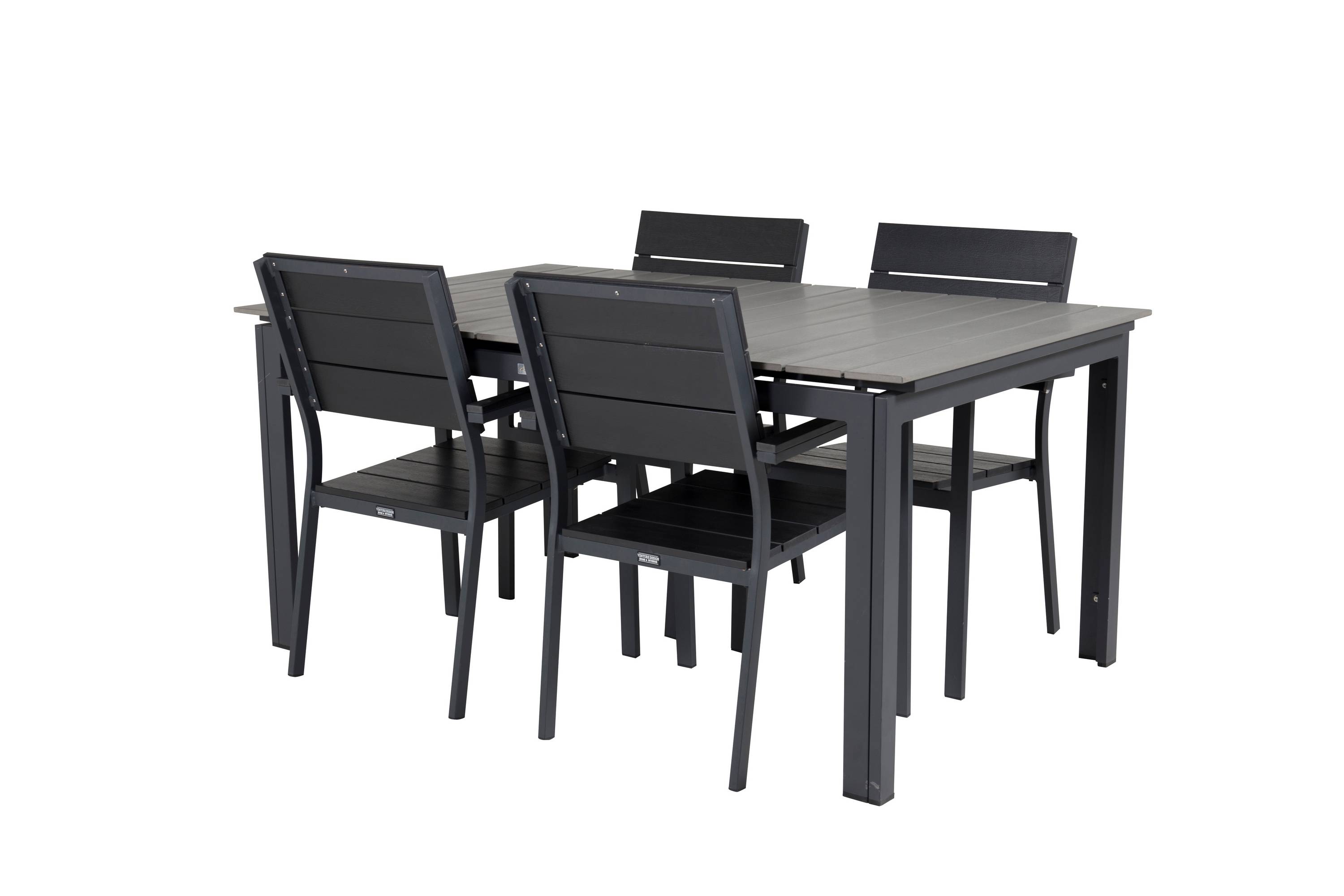 Venture Home Levels Förlängningsbar Matgrupp Utomhus 160cm + 4 Matstolar - Svart Matgrupper utomhus