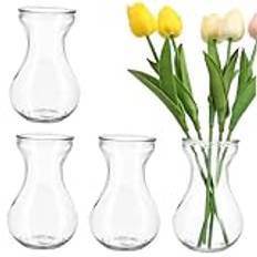 MUSISALY 4St Hyacintvas Klara Vaser Glasvas Knoppvaser I Bulk Arrangera Vas Kontorsglasvas Glasvaser För Hem Vas Dekor Dekorativ Glasvas Glasvaser