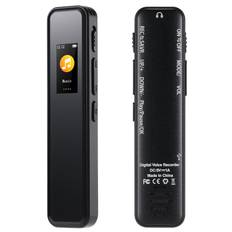 64G Digital Voice Recorder Activated Record Playback MP3 Music Player with Mic and Speaker 1536KBPS svart