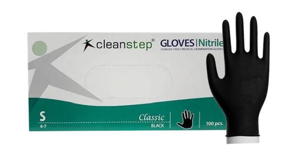 Nitrilhandskar, Cleanstepnordic utan puder Svart, Small 100 st/förp