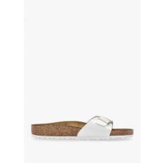 Womens Madrid Birko-Flor Patent Mules In White