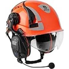 GREEN DEVIL X-Armor skyddshjälm med aktivt hörselskydd och tydligt visir arbetshjälm ABS säkerhetshjälm EN 397 industrihjälm EN352-kompatibel SNR 32dB med Bluetooth (orange)