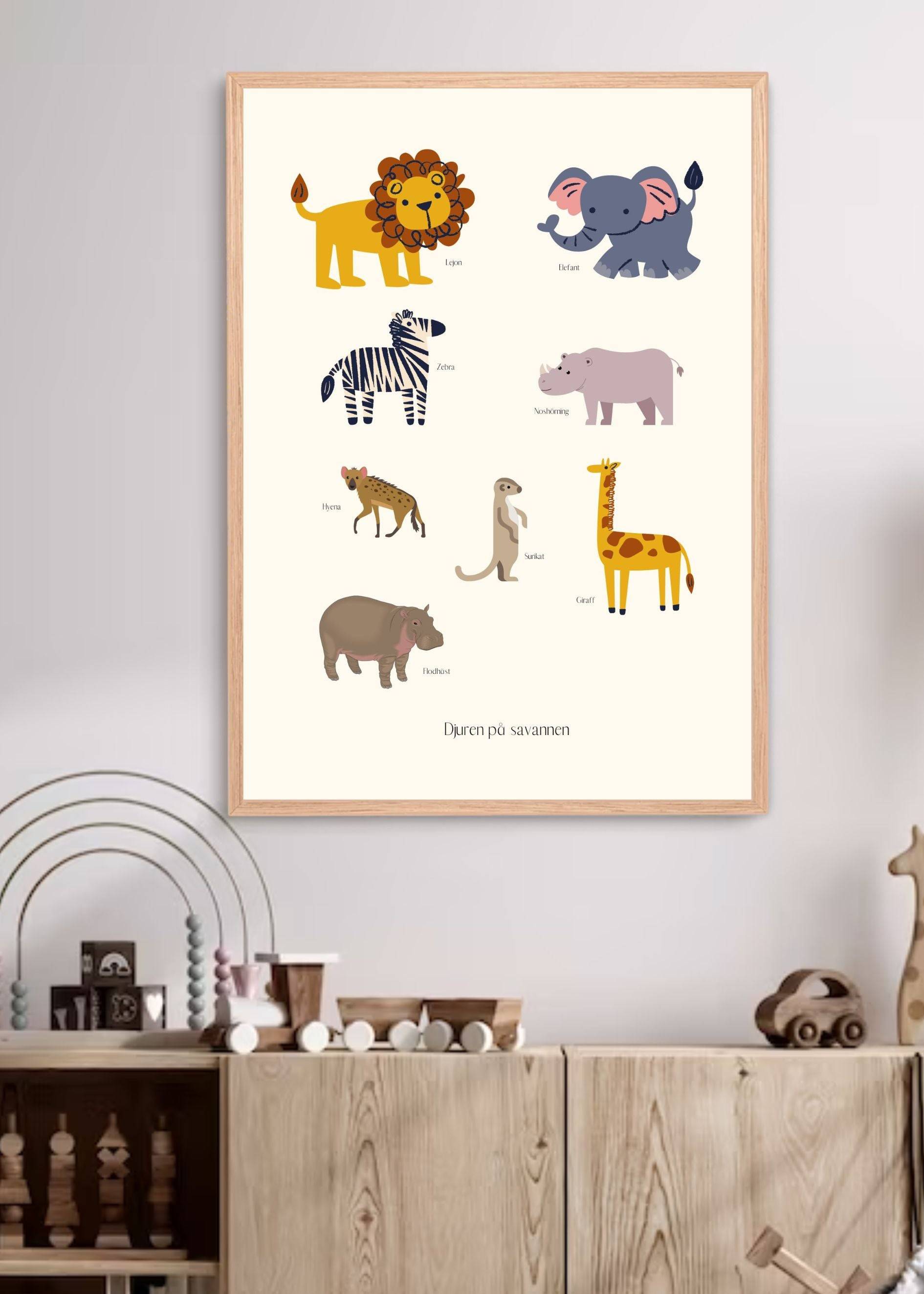 djuren-pa-savannen-no-1 poster - 70x100