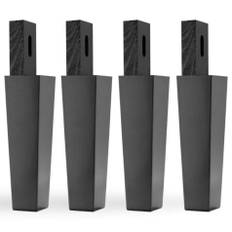 Traditionella fyrkantiga konade sängben svartlack 20 cm - Svart